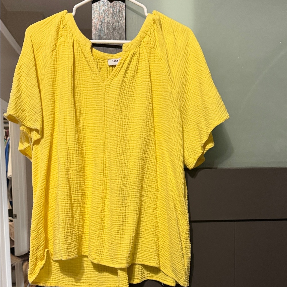 Nine West Vibrant Yellow Women's Blouse